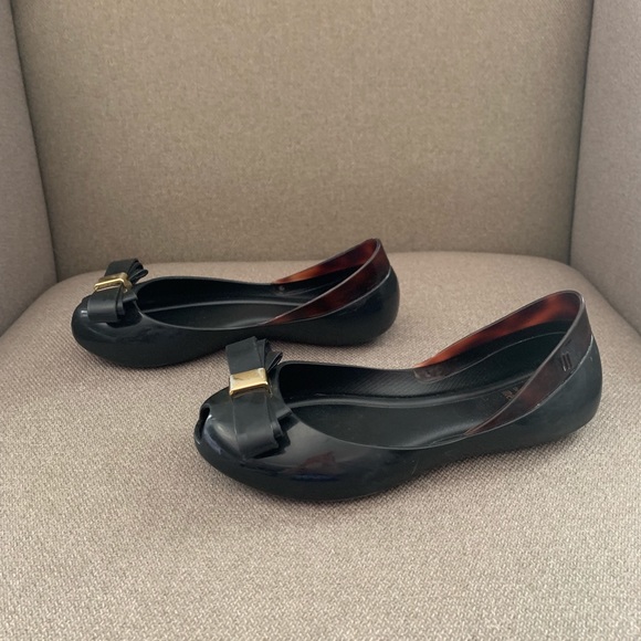 Mini Melissa Size 12 Black Flats - Picture 2 of 6